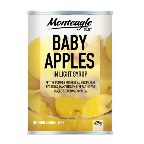 baby apples in light syrup regular can g monteagle brand simpplier