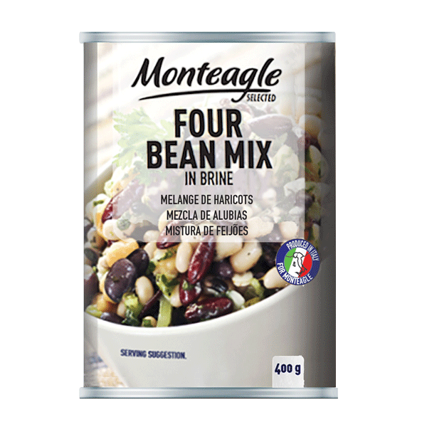 four bean mix in brine easy open can g monteagle brand simpplier