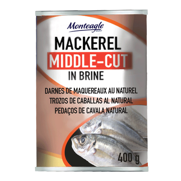 middle cut mackerel in brine regular can g monteagle brand simpplier