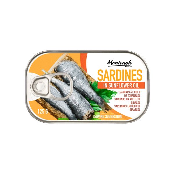 sardines in sunflower oil easy open clubcan g monteagle brand simpplier