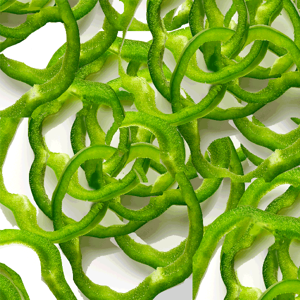 frozen peppers green sliced mm bulk tote bins kg monteagle brand simpplier