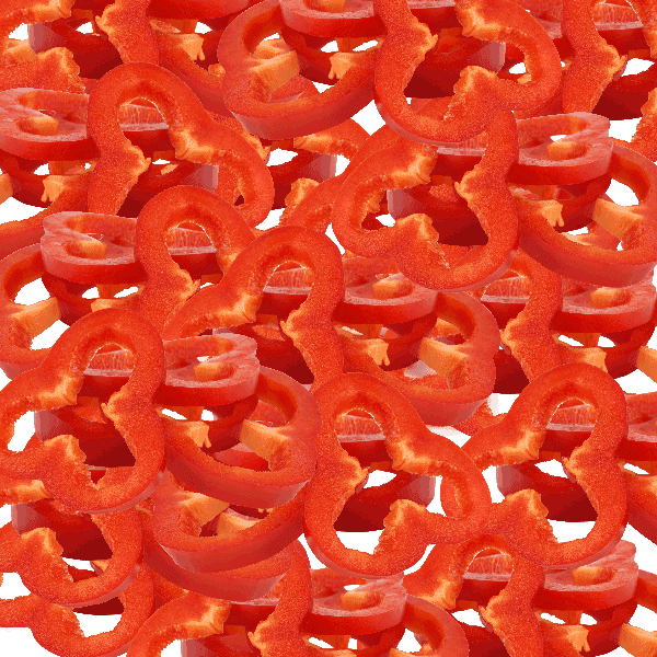 frozen peppers red sliced  mm bulk tote bins kg monteagle brand simpplier