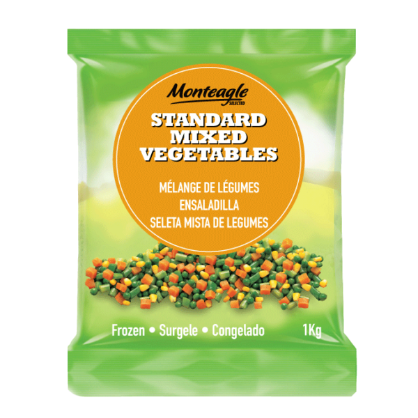 frozen standard mixed vegetables bag kg monteagle brand simpplier