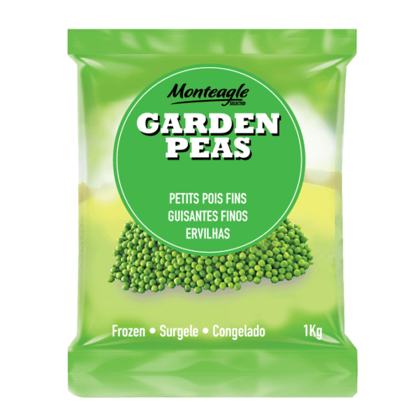 frozen garden peas grade bag kg monteagle brand simpplier