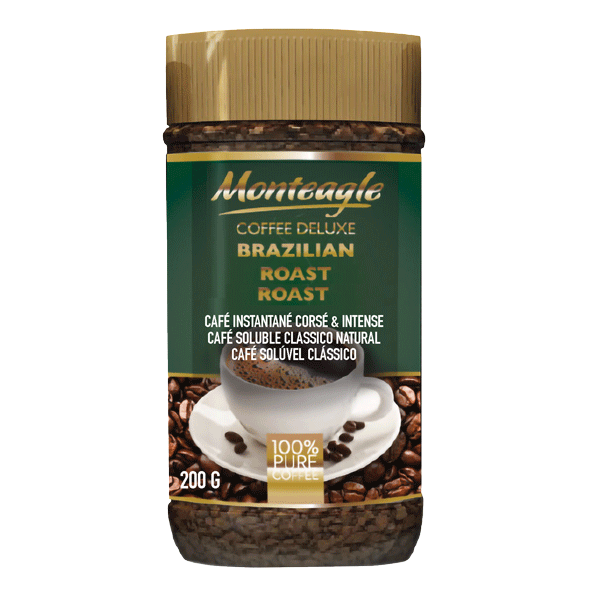 brazilian style agglomerated instant coffee jar g monteagle brand simpplier