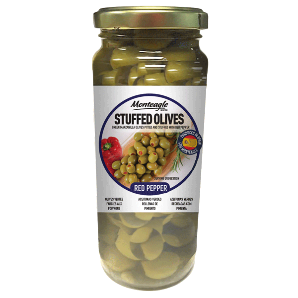 stuffed olives red pepper glass jar g monteagle brand simpplier