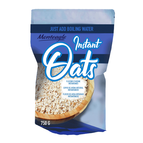 instant oats stand up bag g monteagle brand simpplier