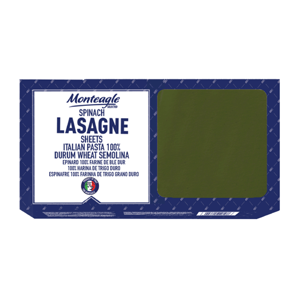 spinach italian lasagne sheets durum wheat carton box g monteagle brand simpplier