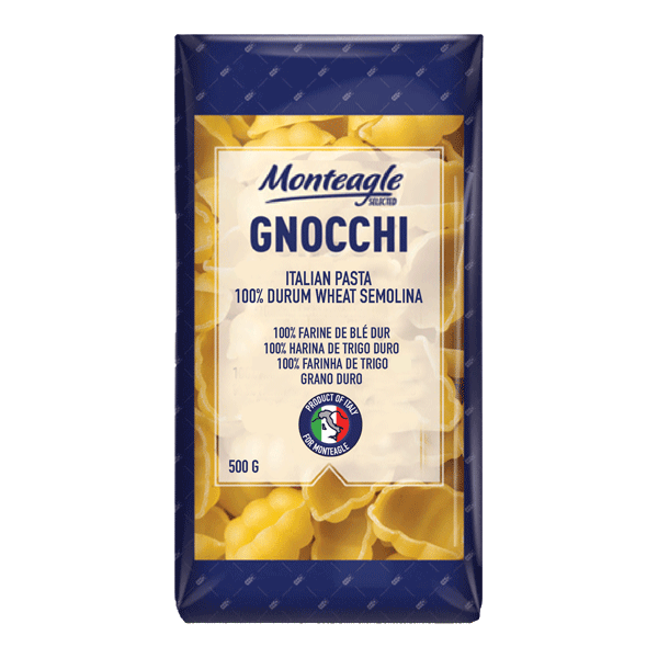 italian pasta gnocchi  durum wheat block bottom bag g monteagle brand simpplier