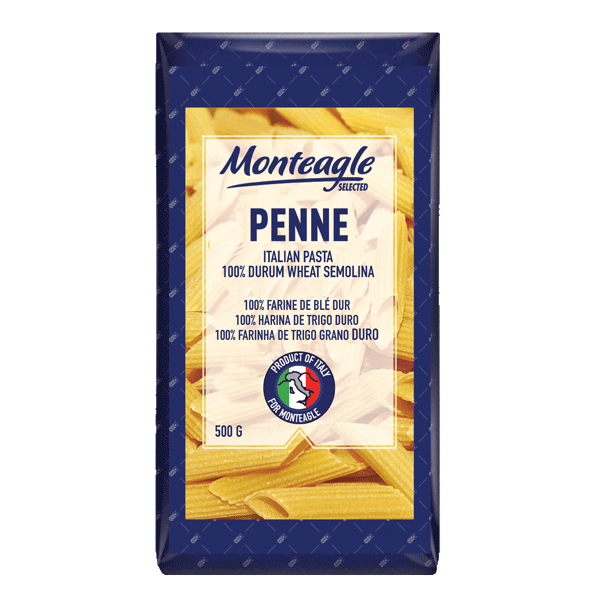 italian pasta penne  durum wheat block bottom bag g monteagle brand simpplier