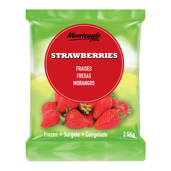 frozen strawberries bag 2.5 kg monteagle brand simpplier