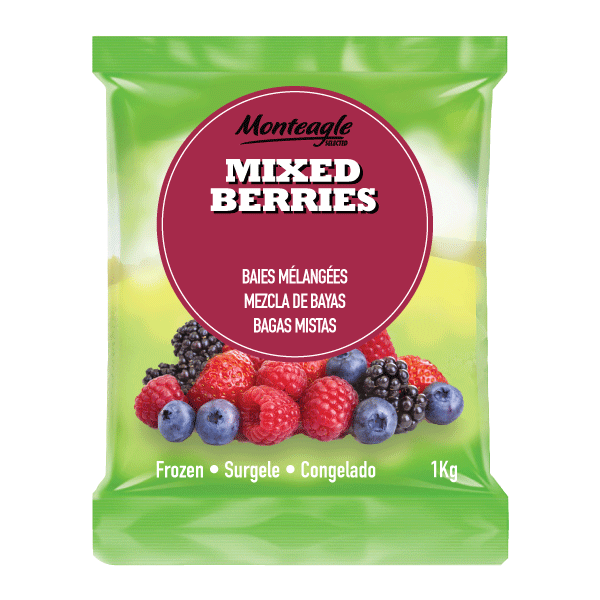 frozen mixed berries ( fruits of the forest) bag 1kg monteagle brand simpplier