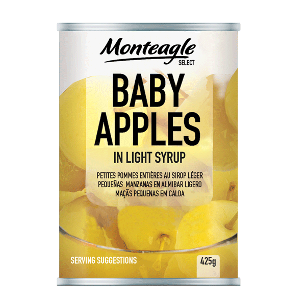 baby apples in light syrup regular can g monteagle brand simpplier