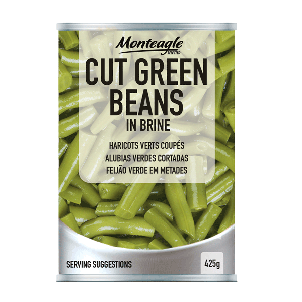 cut green beans in brine regular can g monteagle brand simpplier