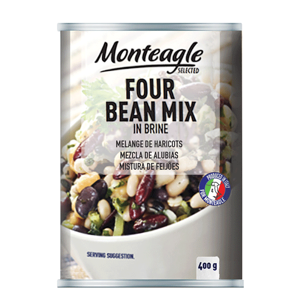 four bean mix in brine easy open can g monteagle brand simpplier