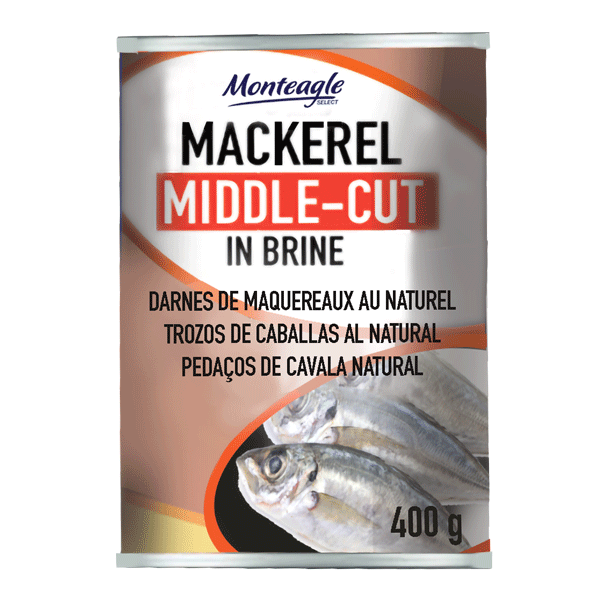 middle cut mackerel in brine regular can g monteagle brand simpplier