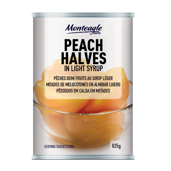 peach halves in syrup regular can g monteagle brand simpplier