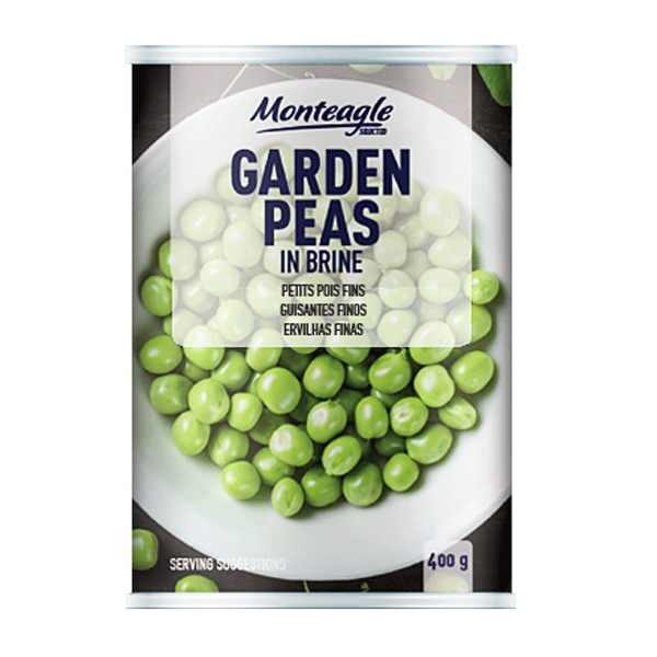 garden peas in brine regular can g monteagle brand simpplier