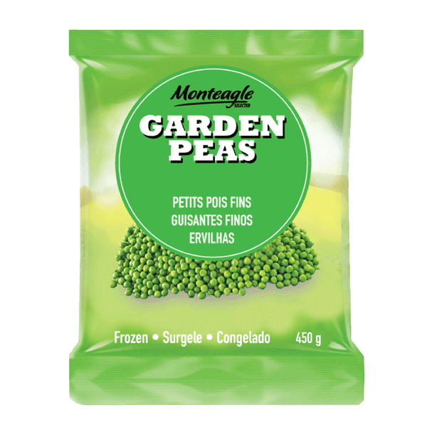 frozen garden green peas bag g monteagle brand simpplier