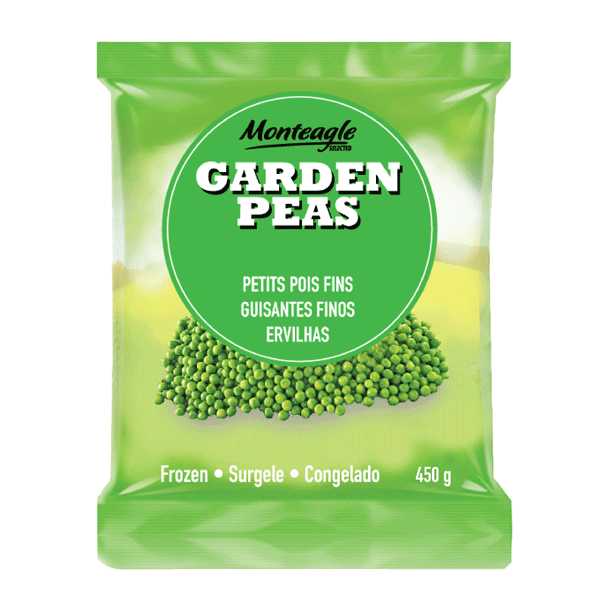 frozen garden green peas bag g monteagle brand simpplier