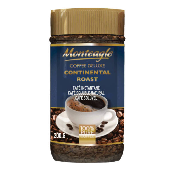 continental style agglomerated instant coffee jar g monteagle brand simpplier