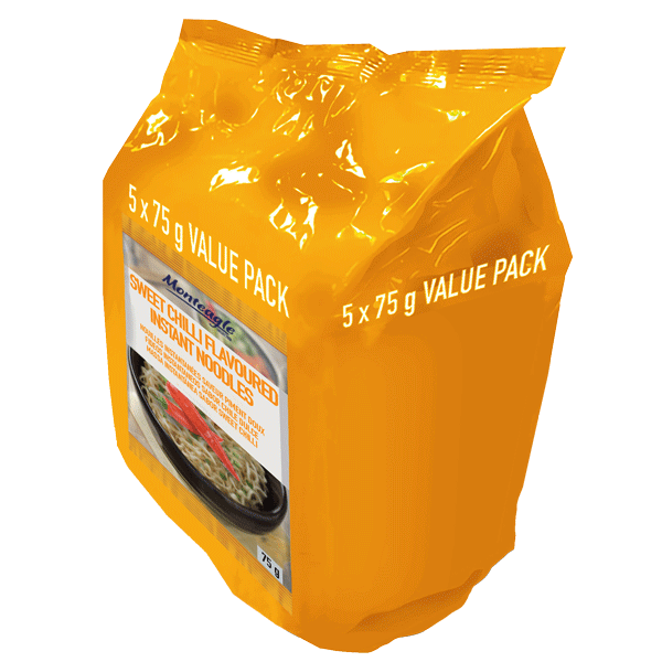 instant noodles sweet chilli flow wrap  g  pack monteagle brand simpplier