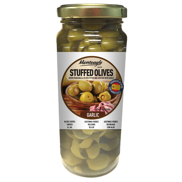 stuffed olives garlic glass jar g monteagle brand simpplier