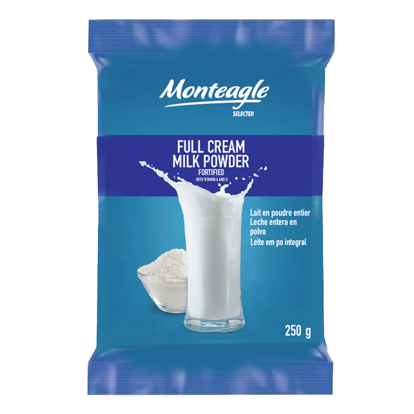 full cream  fat milk powder stand up gusset pouch g monteagle brand simpplier