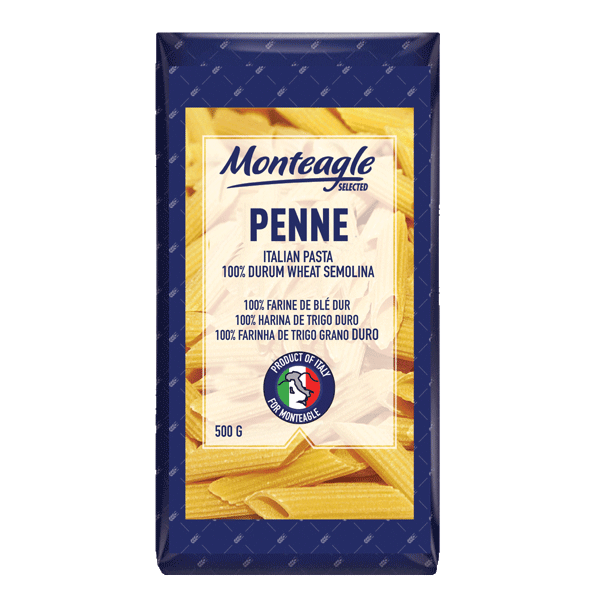 italian pasta penne  durum wheat block bottom bag g monteagle brand simpplier