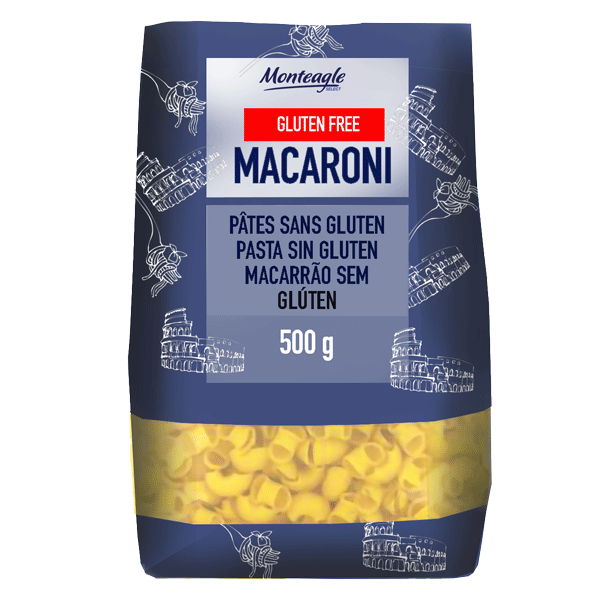 gluten free pasta macaroni block bottom pack g monteagle brand simpplier