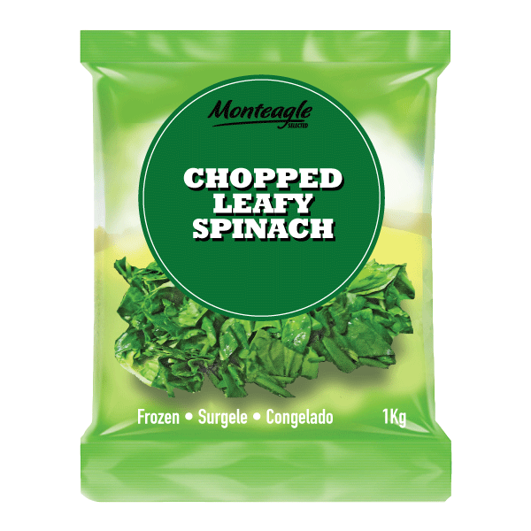 frozen chopped leafy spinach bag 1kg monteagle brand simpplier