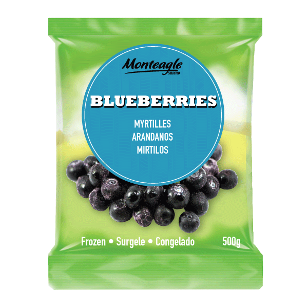 frozen blueberries bag 500g monteagle brand simpplier