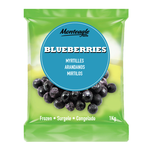 frozen blueberries bag 1kg monteagle brand simpplier